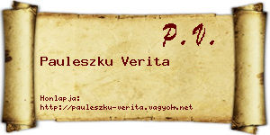 Pauleszku Verita névjegykártya